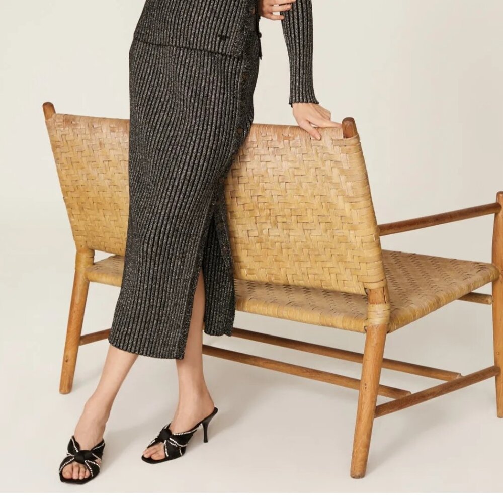 Tory Burch Lurex Stripe Knit Skirt Size XXS MSRP $498